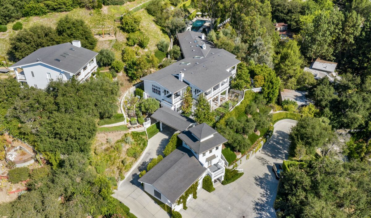 An aerial view of Dj Calvin Harris' 2.7-acre estate.