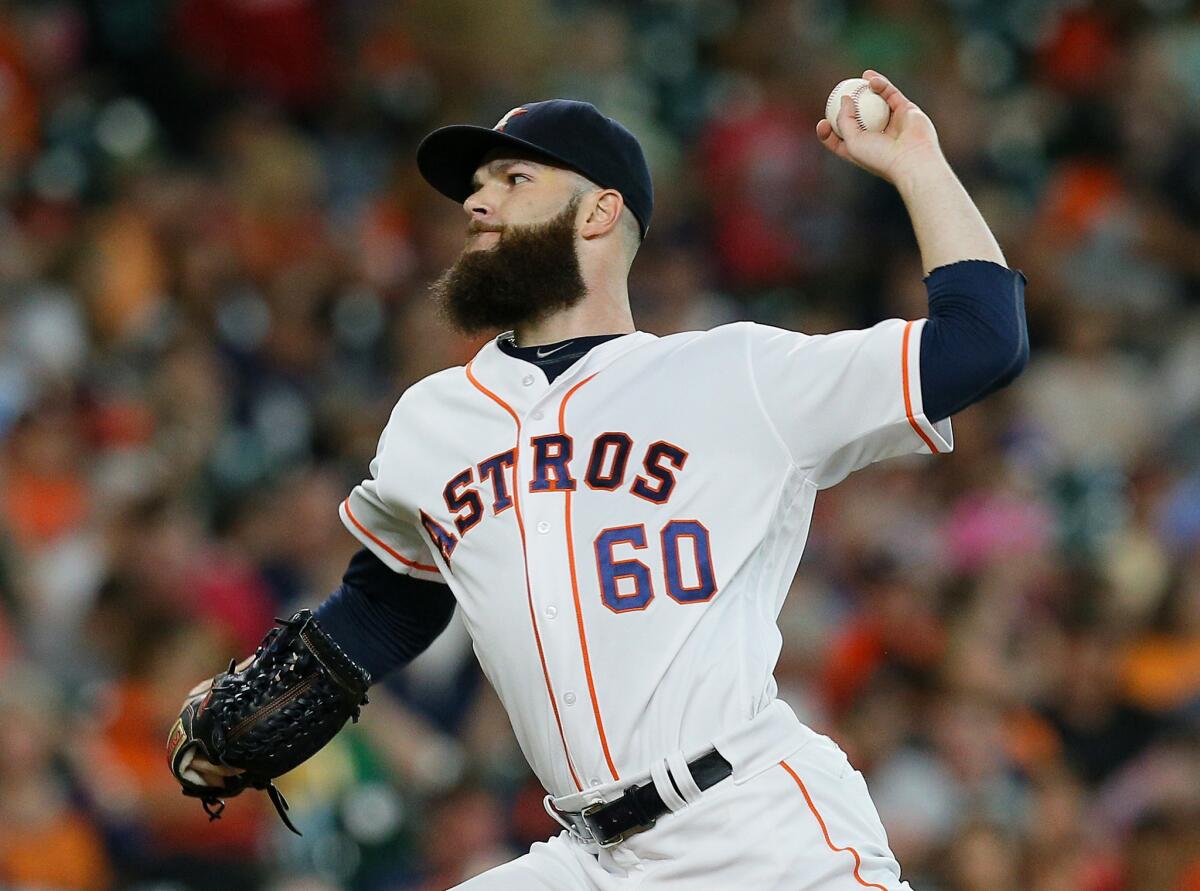 Astros pitcher Dallas Keuchel (60) pitches in the first inning against the Tampa Bay Rays on Aug. 27.