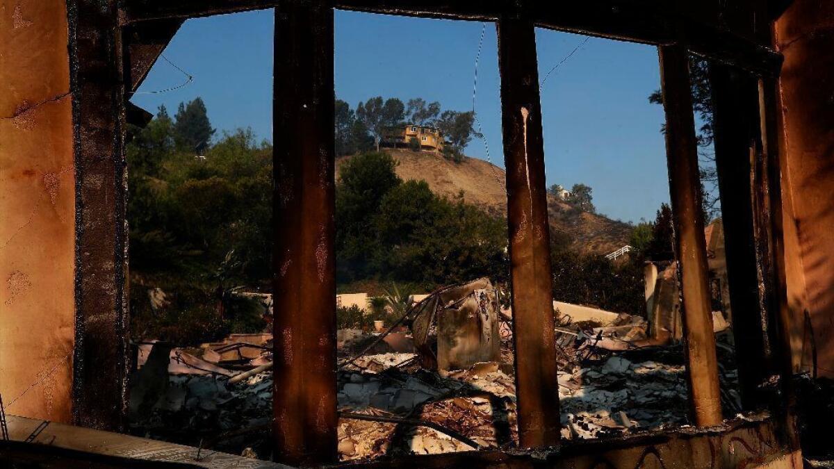 A home on Bell Canyon Boulevard was destroyed by the Woolsey fire in November.