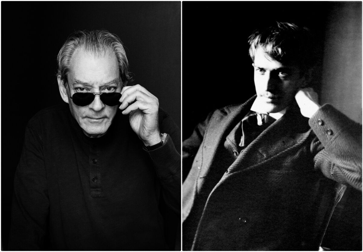 Paul Auster's new book, "Burning Boy," is an enthusiastic biography of Stephen Crane, at right.