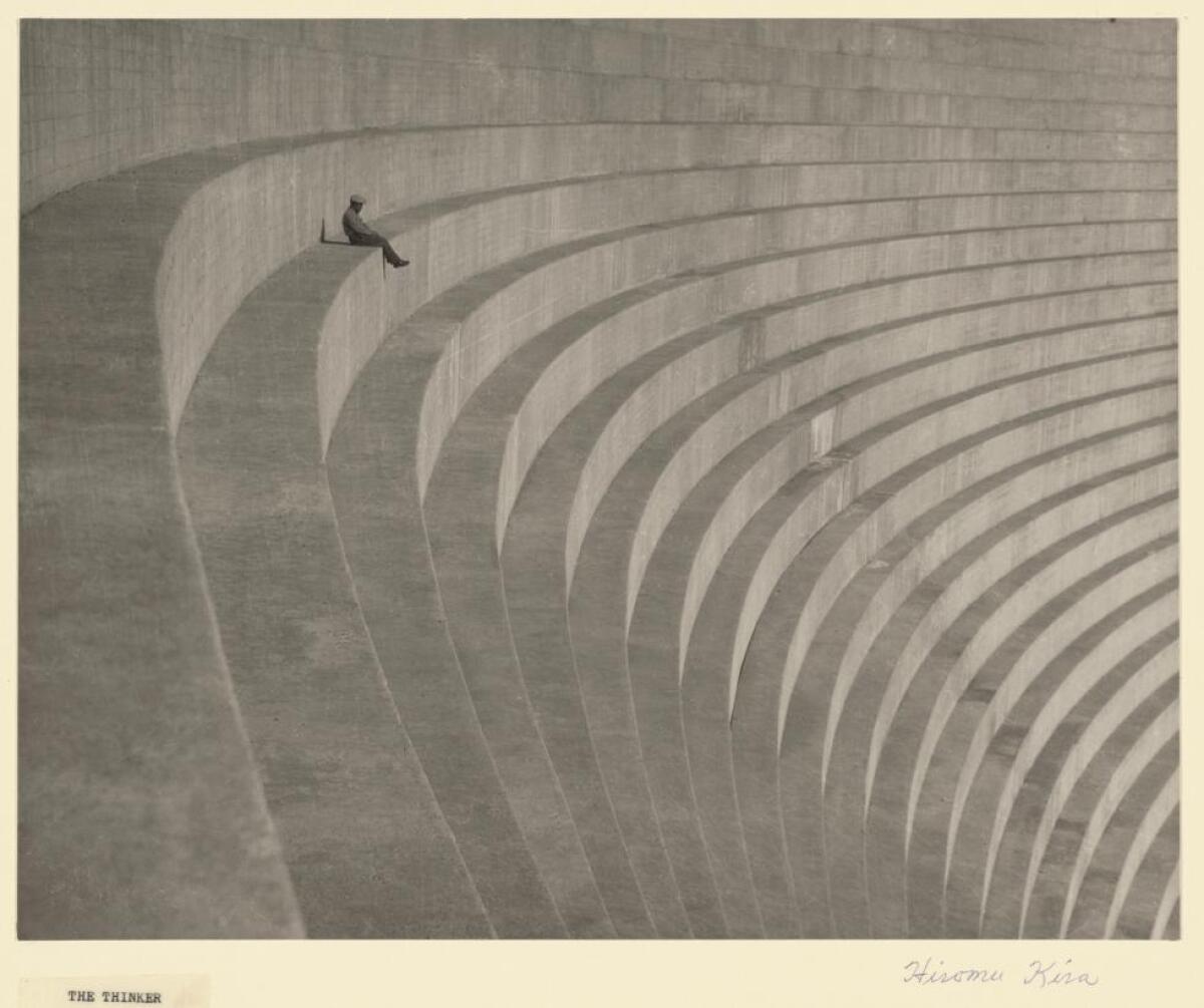 "The Thinker," about 1930, a photograph by Hiromu Kira, at the Getty Center.