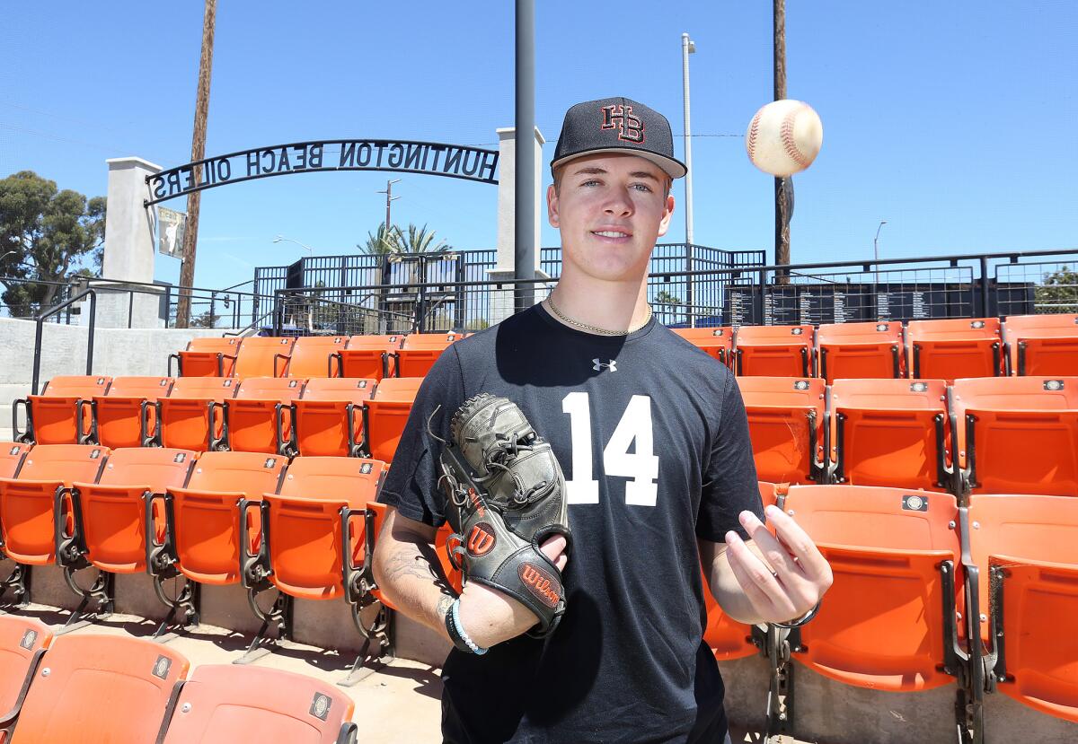 Huntington Beach High left-handed pitcher Ben Jacobs.