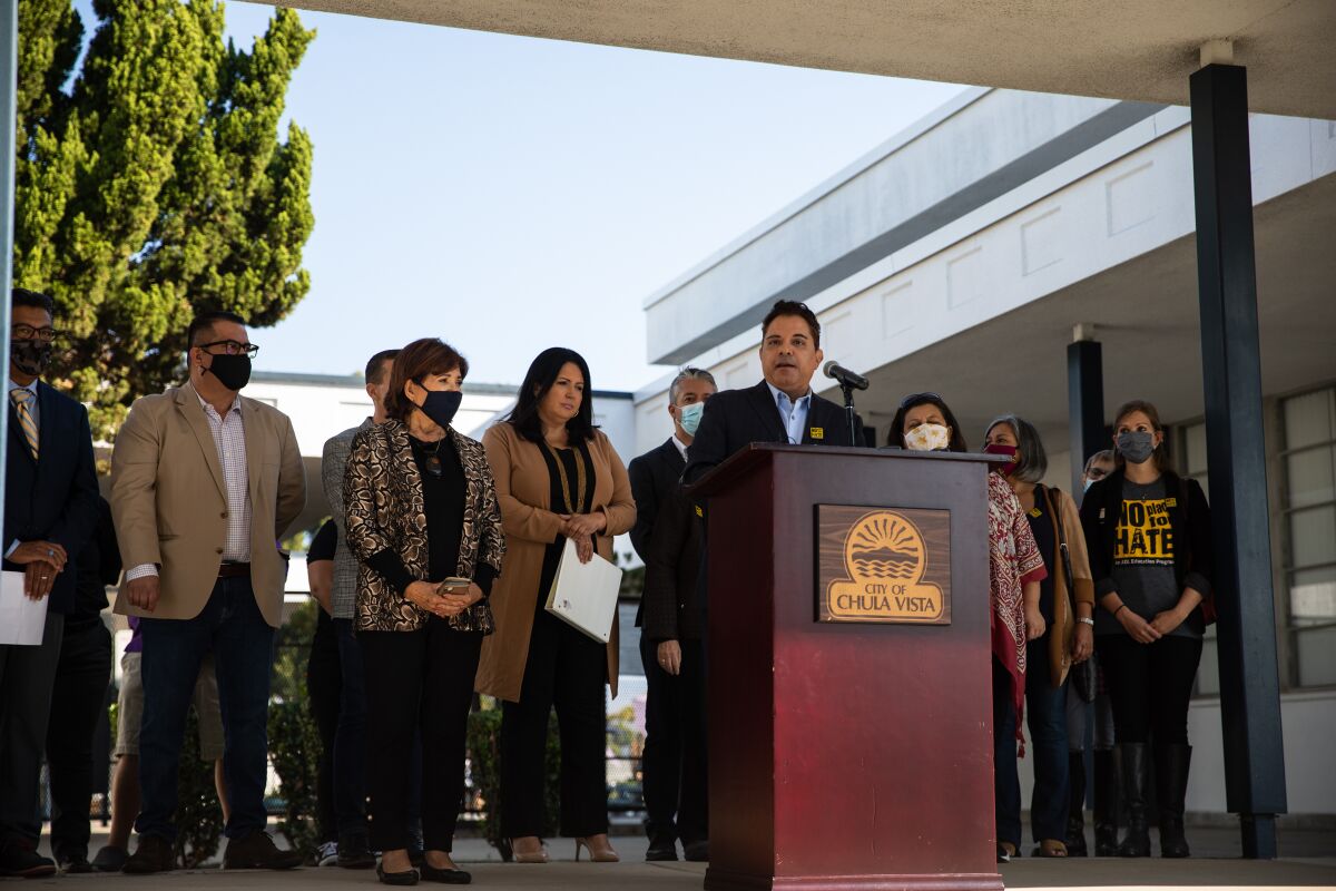 Chula Vista Councilmember Stephen Padilla decries antisemitic and homophobic vandalism at Bonita Vista High.