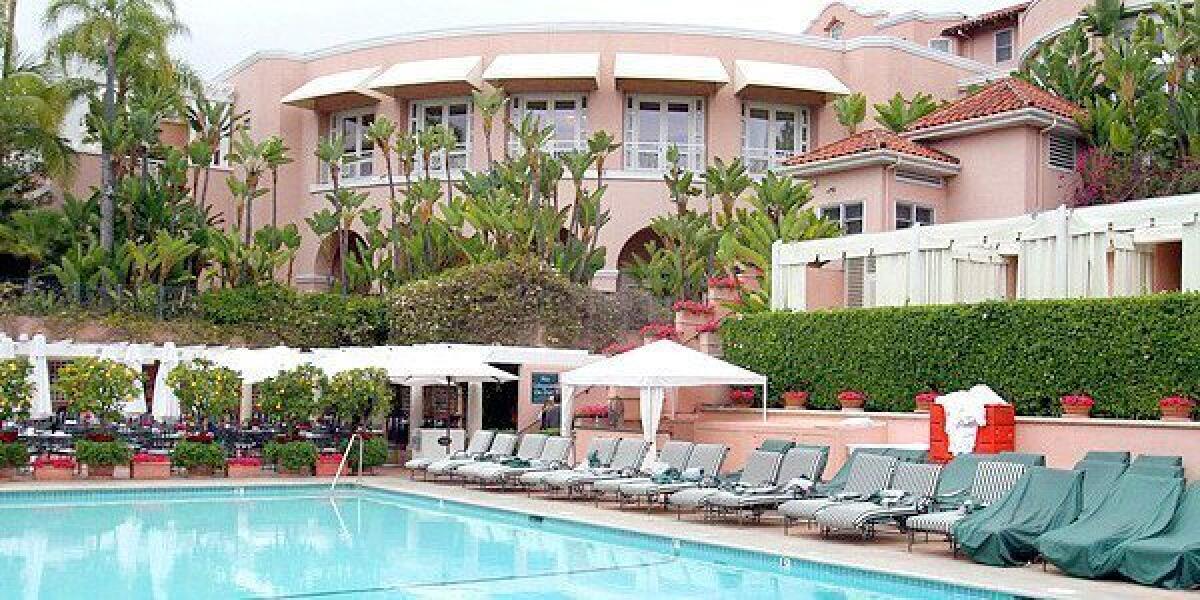 The Beverly Hills Hotel outdoor pool.