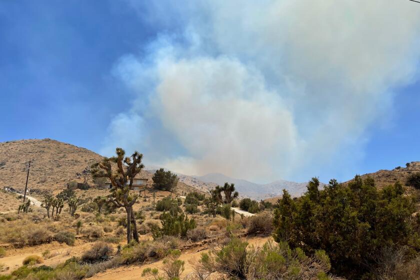 The Elk fire near Yucca Valley grew to about 150 acres and was 0% contained as of Thursday evening, according to San Bernardino County fire officials.