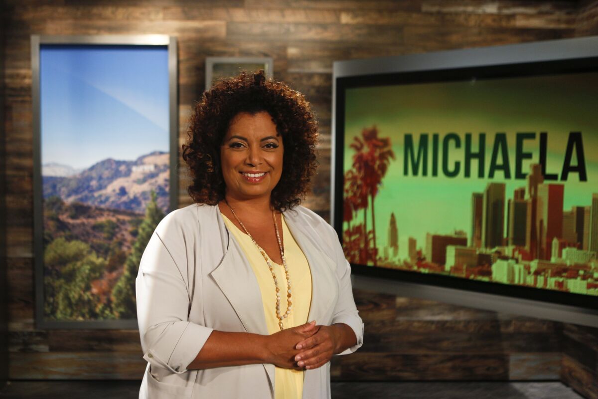 A glimpse of the set of Michaela Pereira's new HLN morning show "Michaela."