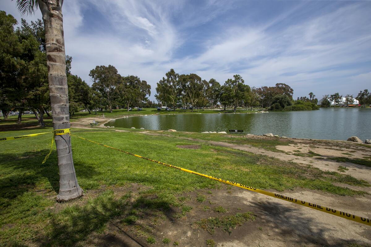 The body of an unidentified adult was found in North Lake at Mile Square Park in Fountain Valley Friday, July 23.