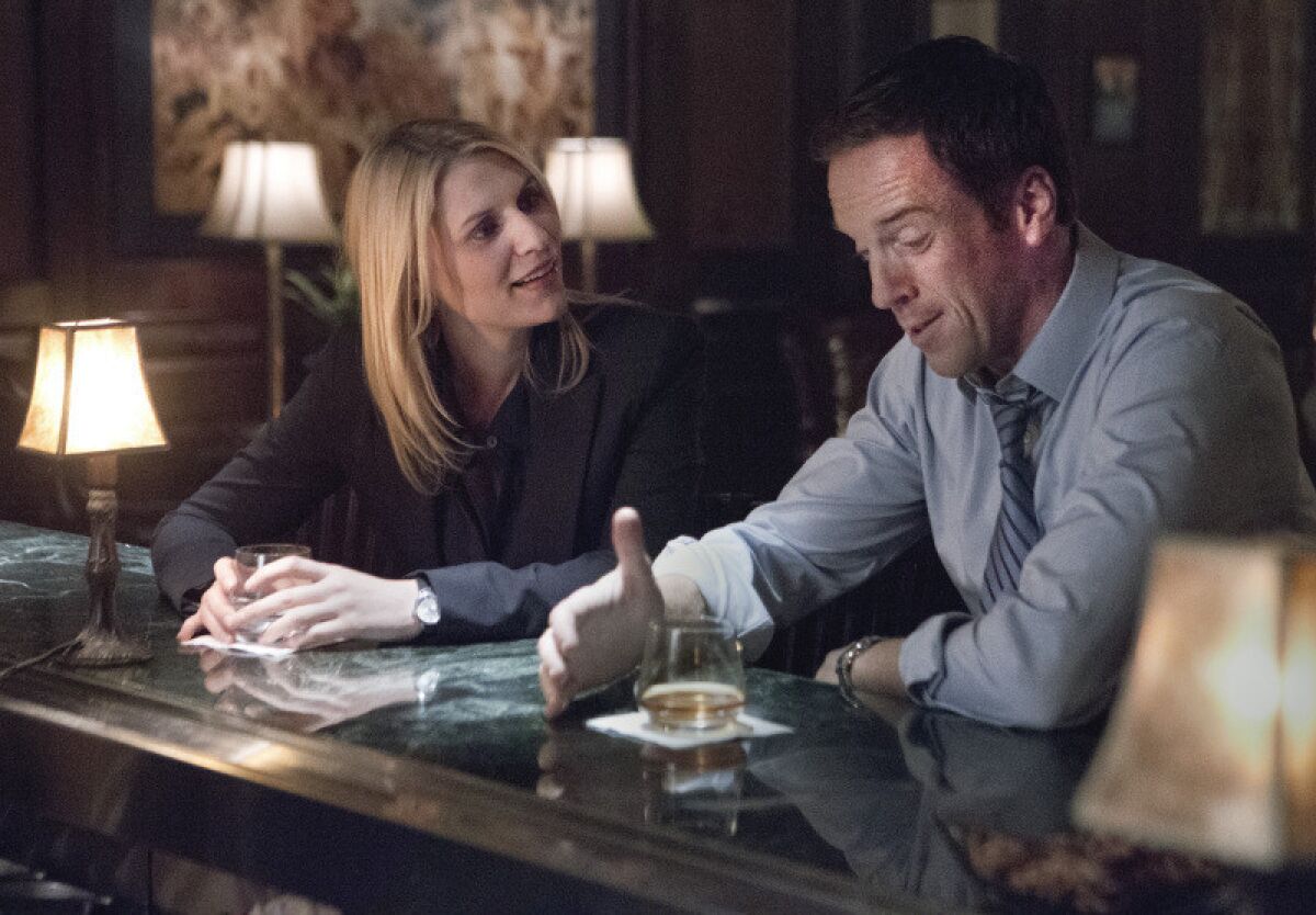 Claire Danes as Carrie Mathison and Damian Lewis as Nicholas Brody in "Homeland"