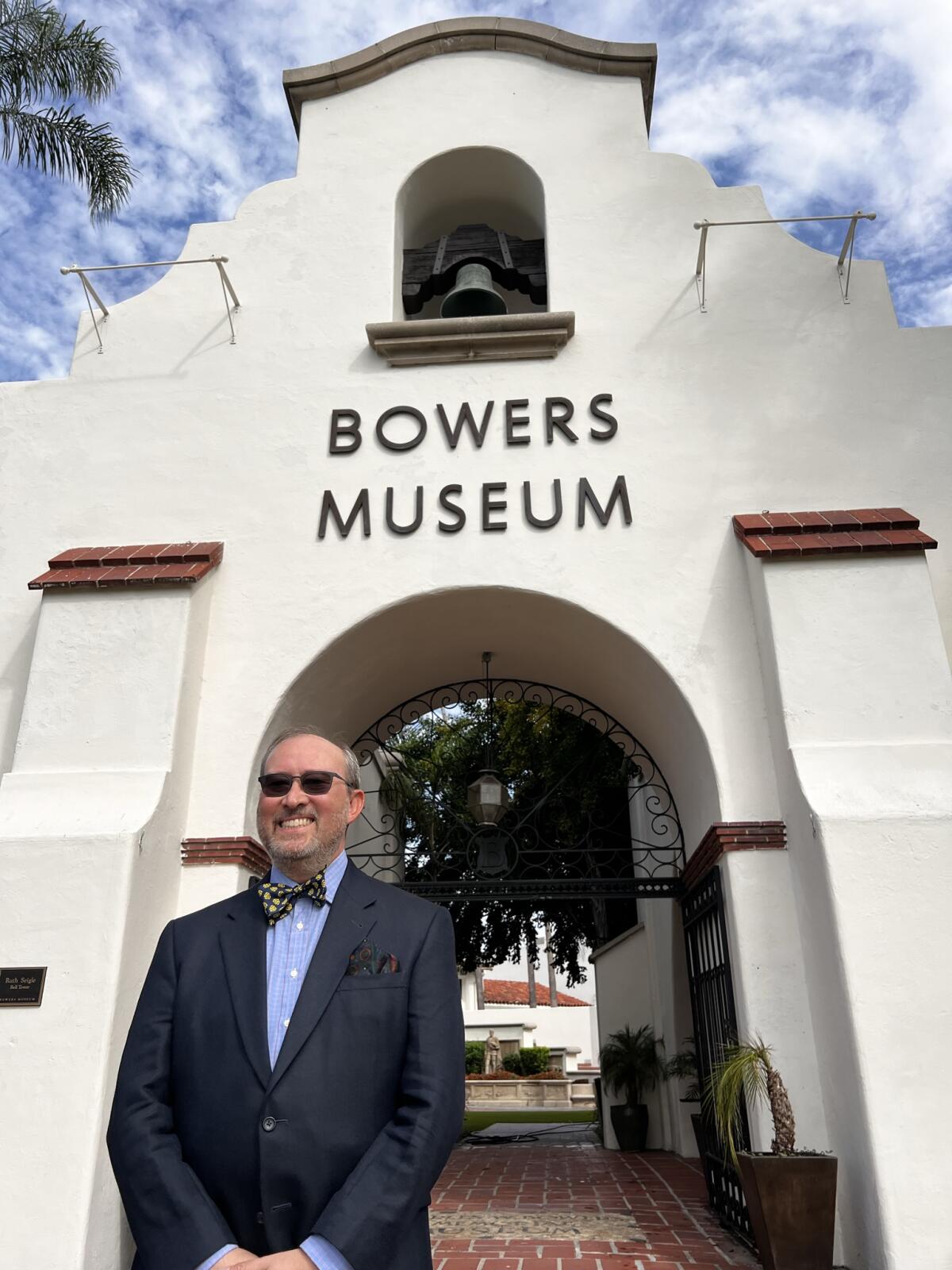 Seán O’Harrow, Ph.D., the new president and CEO at Bowers, stands outside the museum.