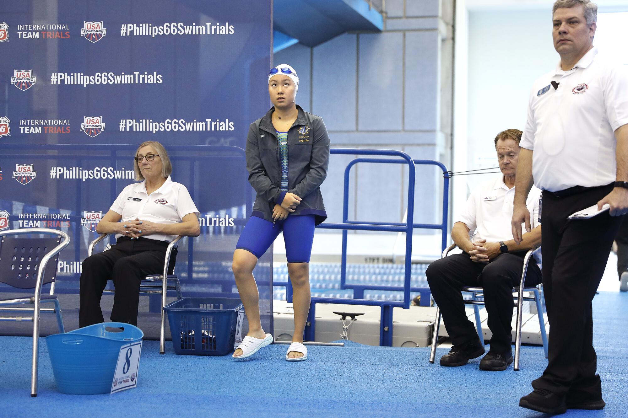 Kayla Han waits to compete in the 2022 Phillips 66 International Team Trials