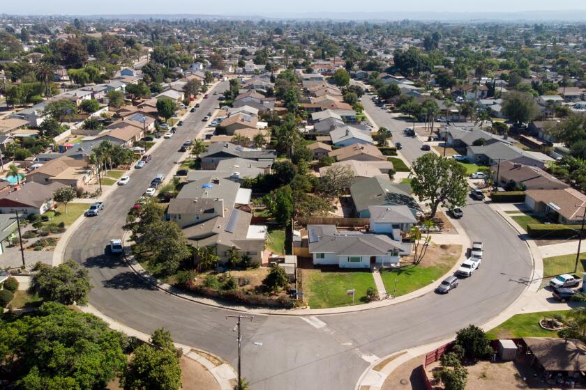 Chula Vista, CA - September 20: An aerial view of a Chula Vista neighborhood where home prices have dropped for the second month in a row on Monday, Sept. 20, 2021 in Chula Vista, CA. (Jarrod Valliere / The San Diego Union-Tribune)