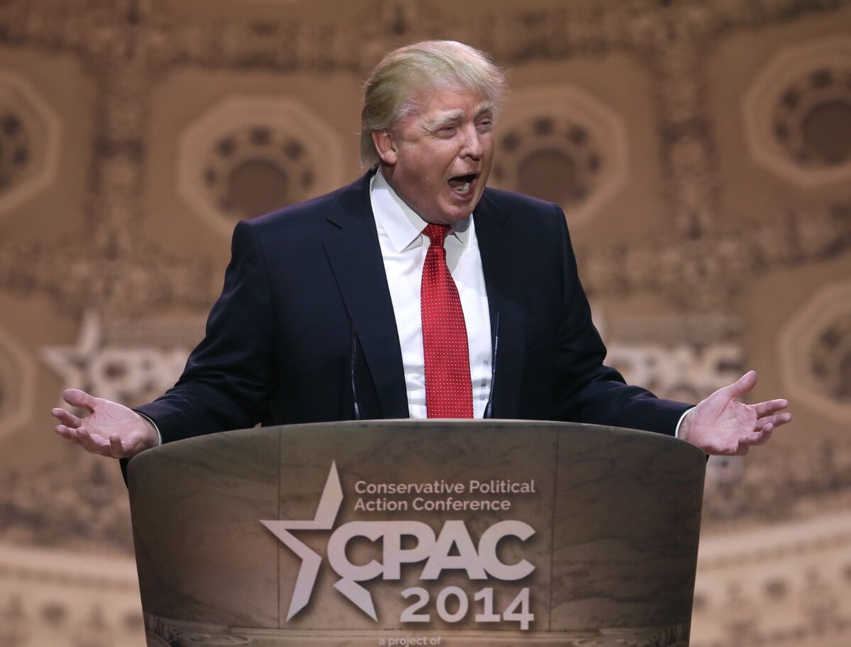 Donald Trump, who spoke without a TelePrompTer, entertained the conservative crowds at the annual CPAC conference of the American Conservative Union on Thursday.