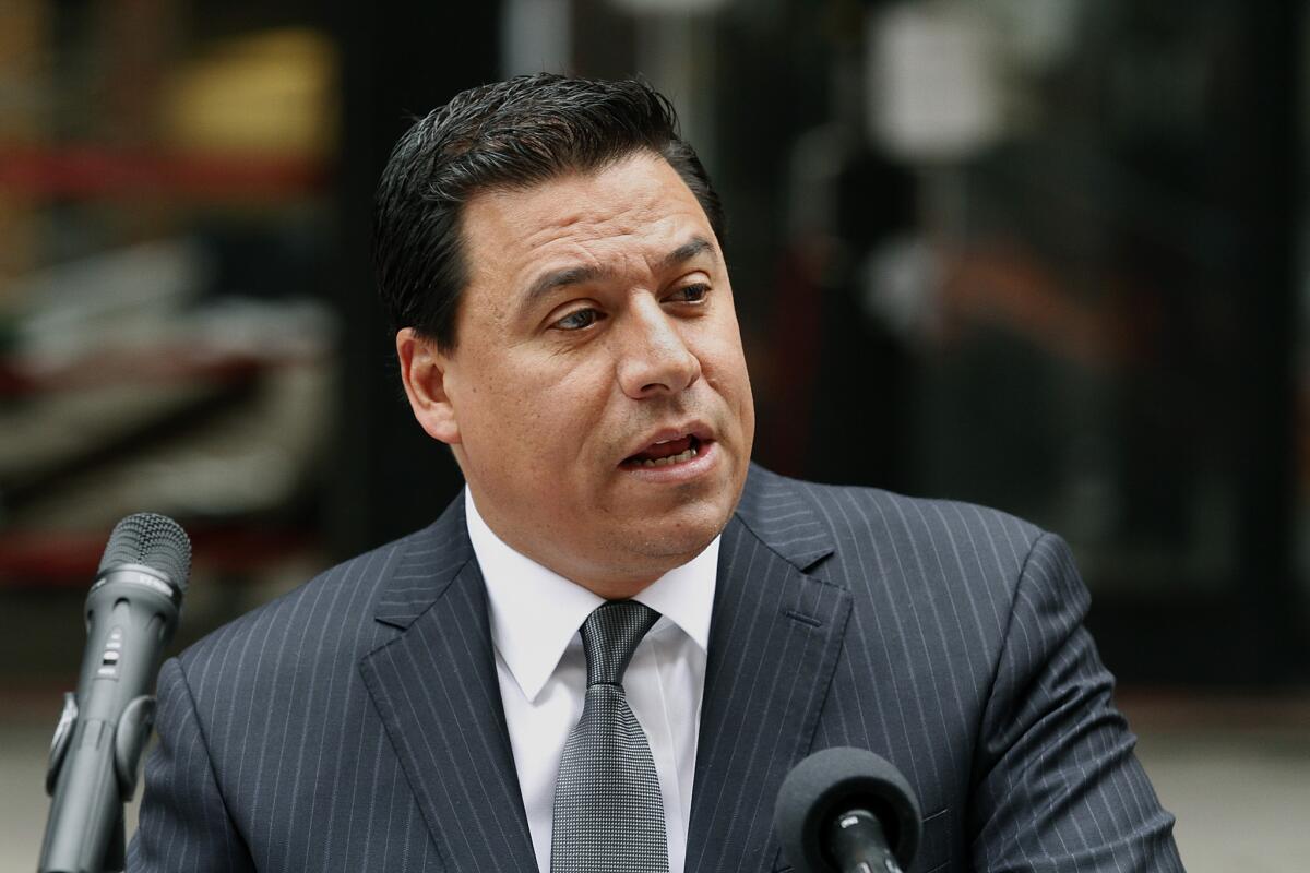 Los Angeles City Councilman Jose Huizar, shown in 2015, argued Friday against rolling back a six-year-old city ban on employee travel to Arizona over the state's immigration law.