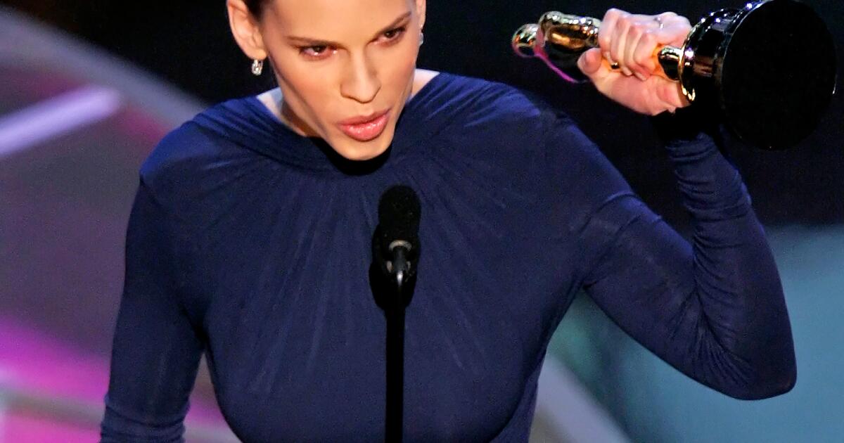 hilary swank dress oscar blue Oscar Fashion: Best Dressed of All Time
