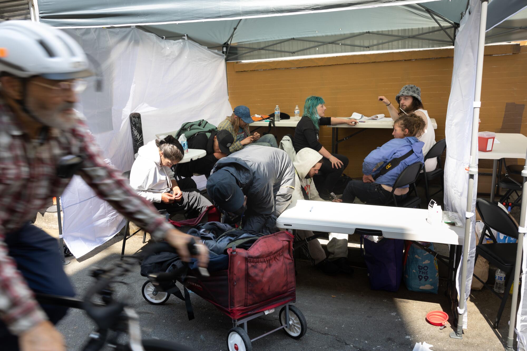A pop-up site for safe injections in San Francisco.