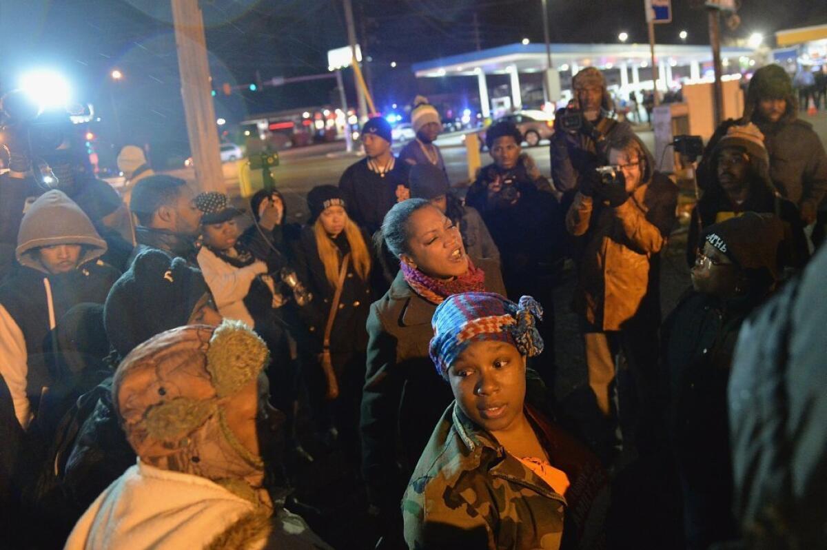 A December protest in a St. Louis County suburb.