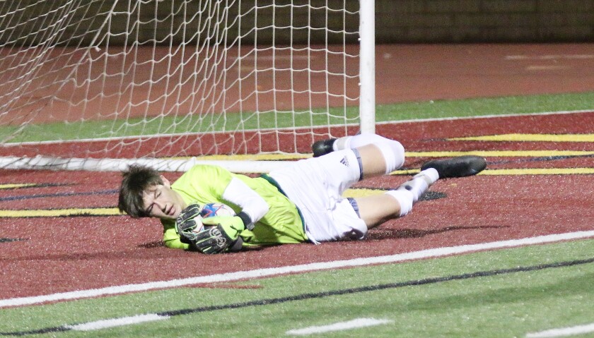 SDA goalkeeper Lucas Beltran was kept busy in the first 40 minutes.