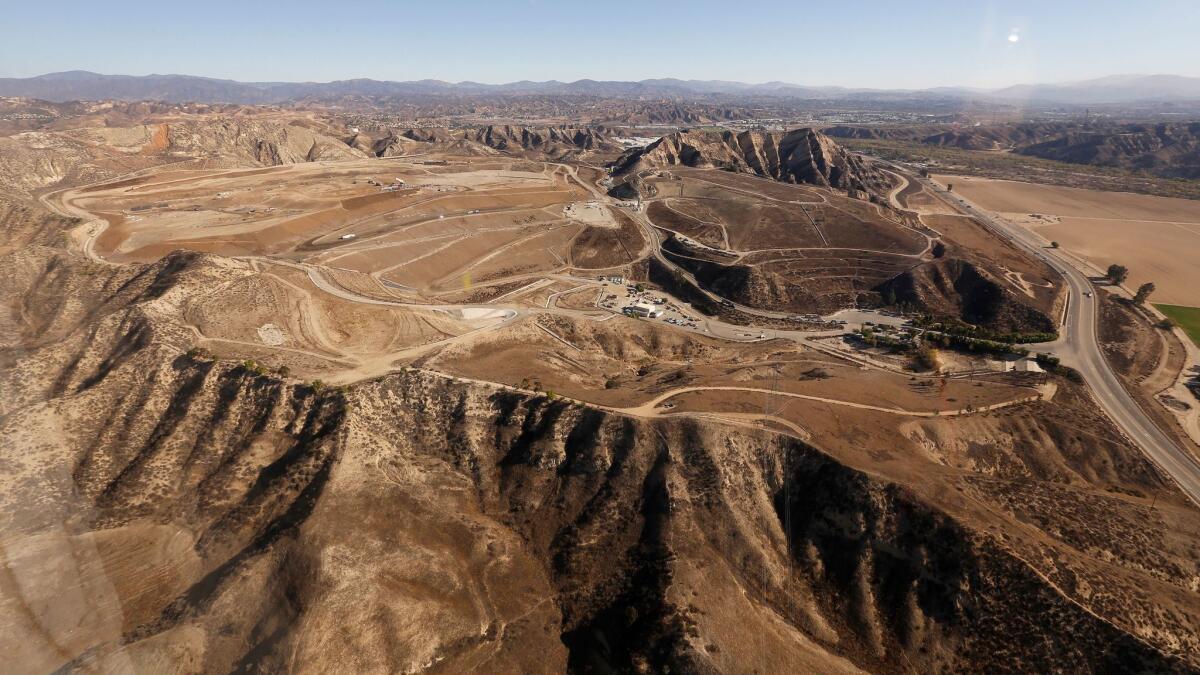 Aerial view of the Chiquita Canyon Landfill in northern Los Angeles County. The Los Angeles County Board of Supervisors have unanimously decided to move forward with expanding the landfill. Environmental activists and residents had opposed a new permit.