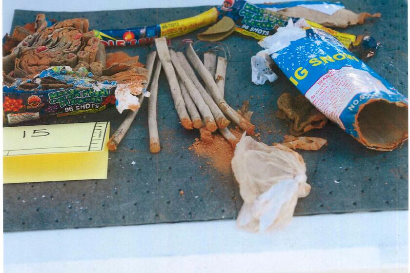 An FBI image shows fireworks tubes it says were found in a backpack disposed of by friends of Boston Marathon bombing suspect Dzhokhar Tsarnaev.