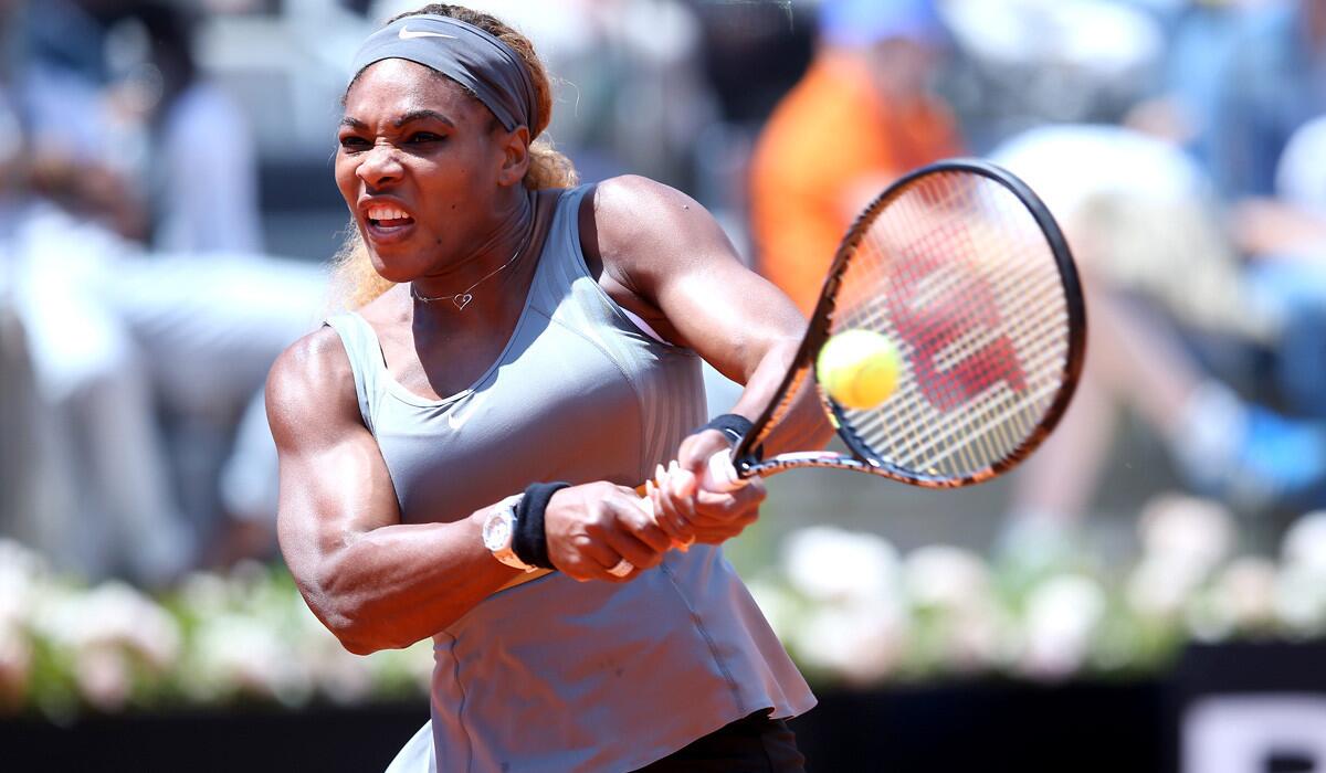 When last seen on a clay court, Serena Williams was powering her way to a victory over Sara Errani in the Italian Open final.