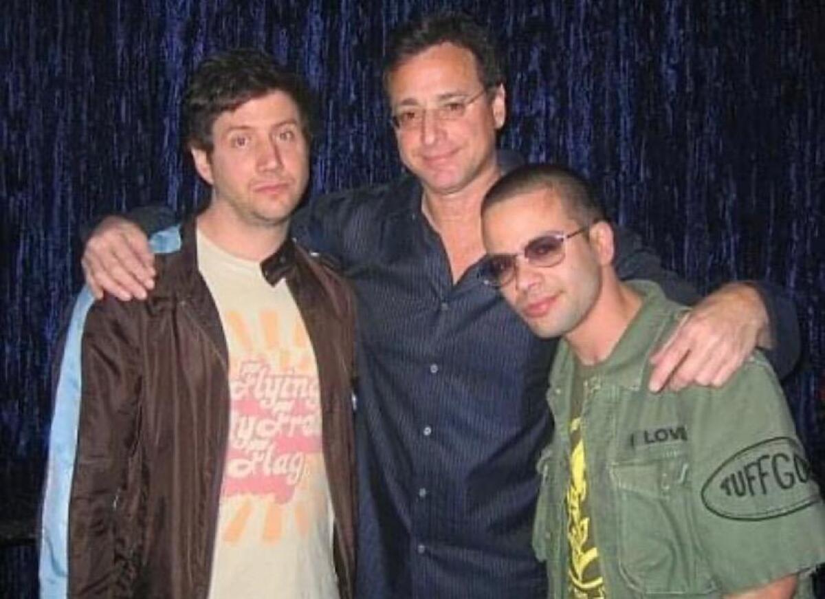 Jamie Kennedy, left, Bob Saget and Stu Stone