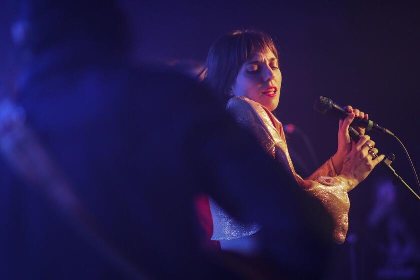 LOS ANGELES, CA, TUESDAY, MARCH 6, 2018 - Meg Remy of U.S. Girls performs at the Moroccan Lounge. (Robert Gauthier/Los Angeles Times)