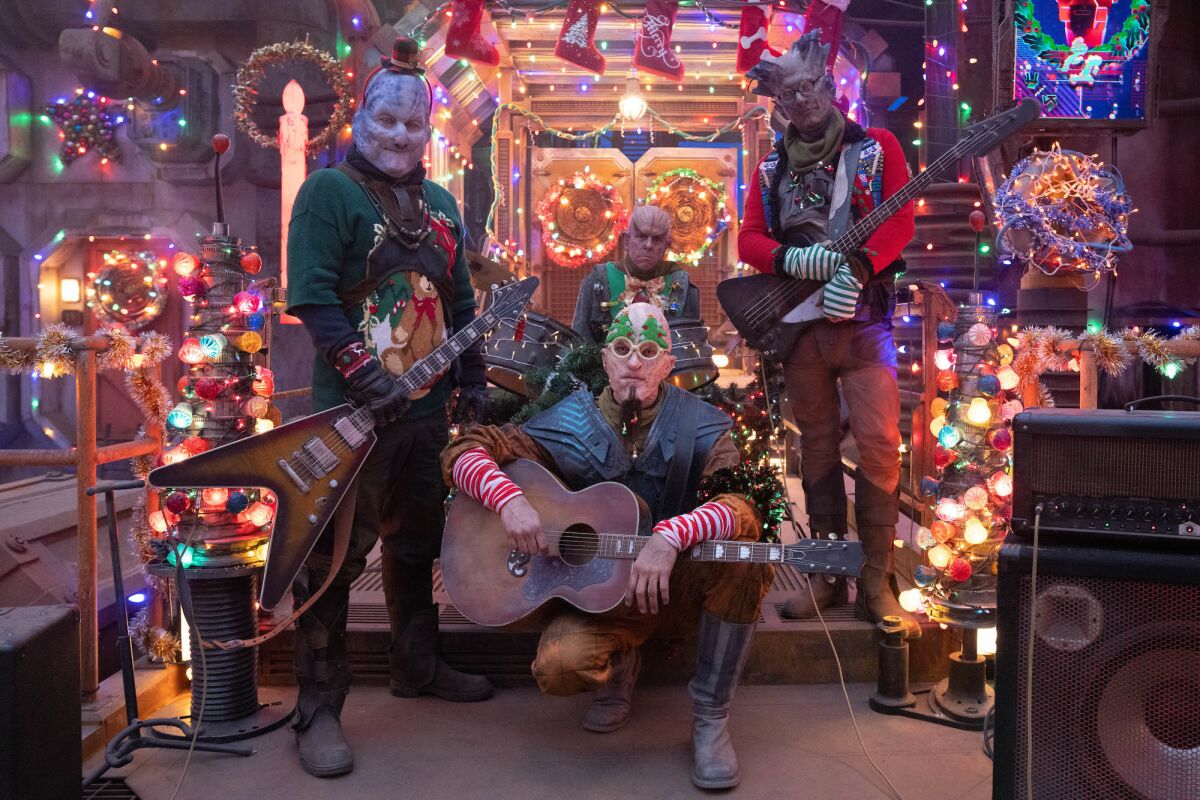 A band of aliens at Christmastime