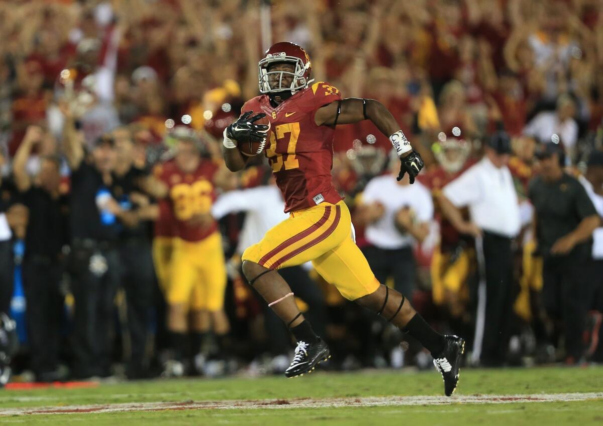 USC running back Javorius Allen runs for a 53-yard touchdown in the fourth quarter against Arizona State on Oct. 4. USC lost to the Sun Devils, 38-34.