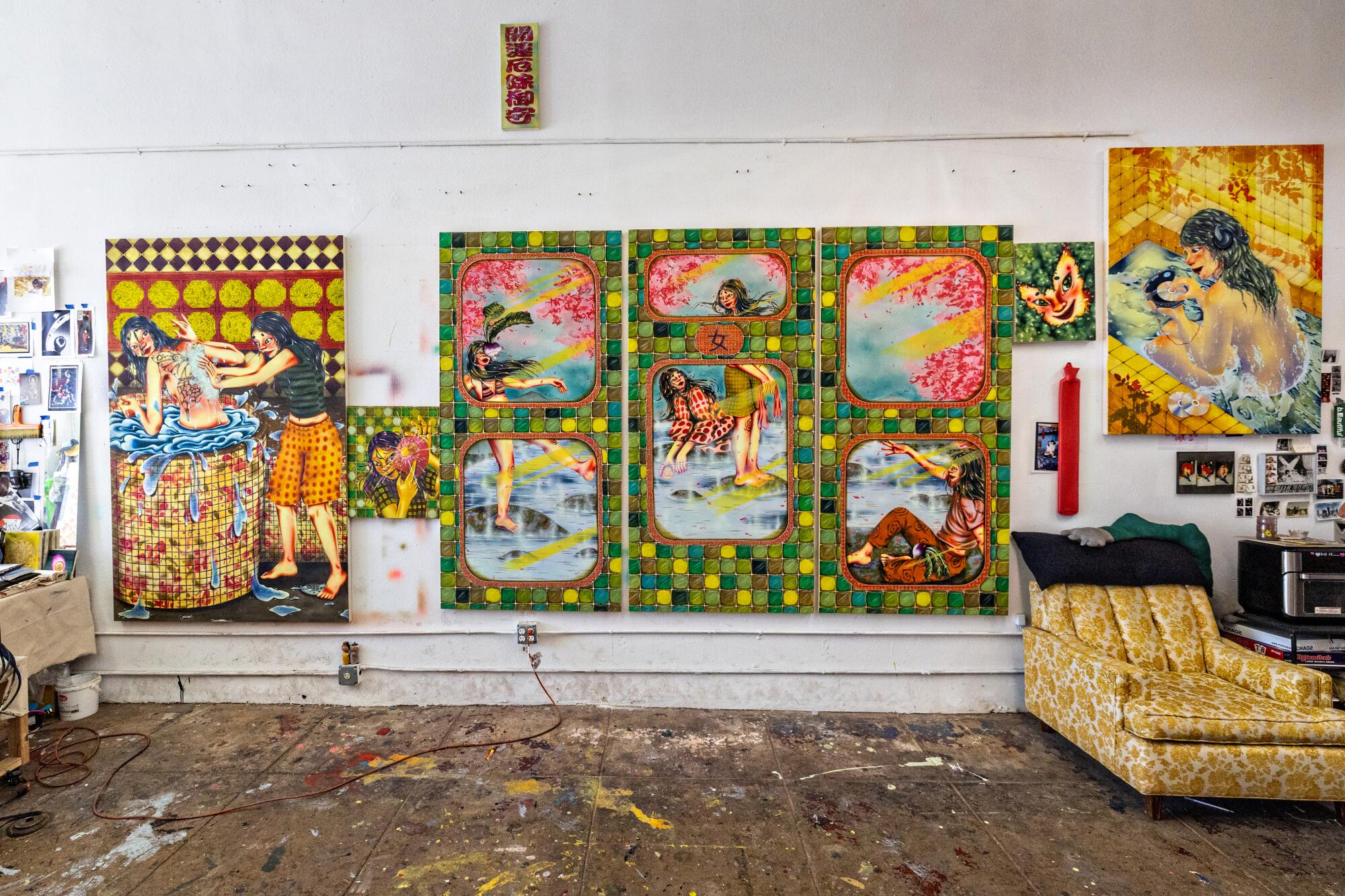 Zoé Blue M.’s caller paintings of women astatine spas.