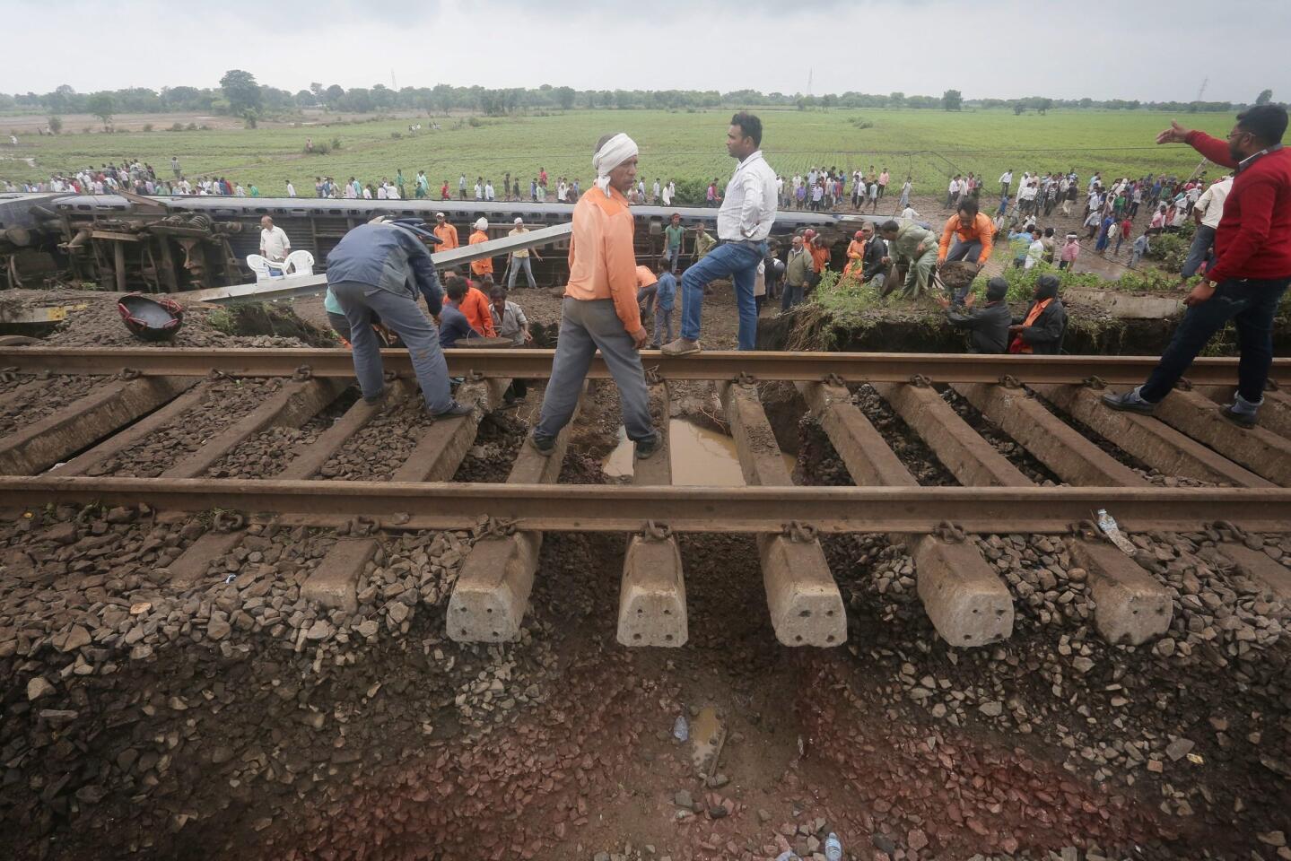 Passenger trains derail in India; 24 die