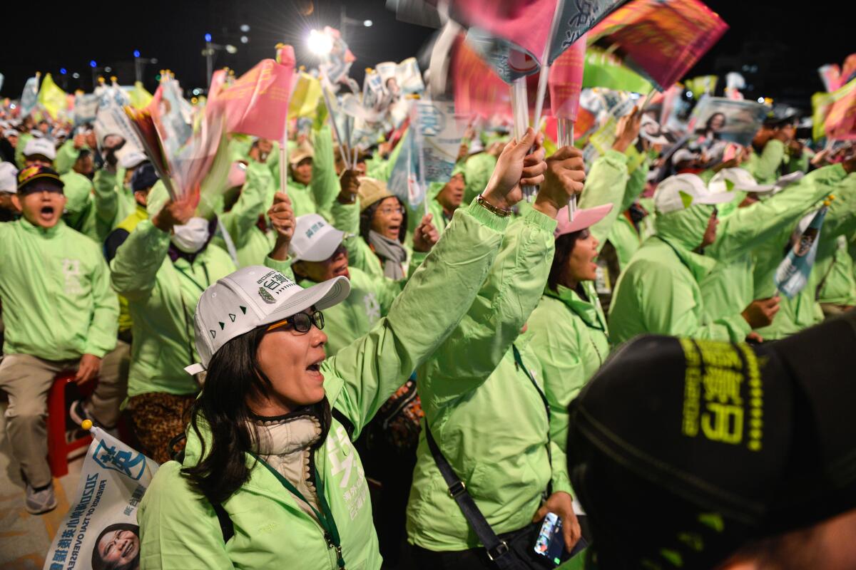 Friends of Tsai Overseas group at rally in Taiwan