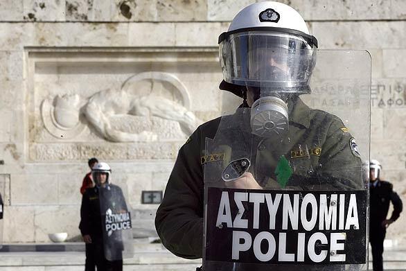 Rioting in Greece - monument