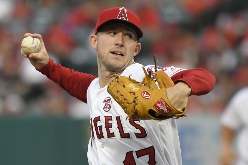 ANAHEIM, CA - JULY 30: Griffin Canning #47 of the Los Angeles Angels of Anaheim pitches in the second inning against the Detroit Tigers at Angel Stadium of Anaheim on July 30, 2019 in Anaheim, California. (Photo by John McCoy/Getty Images)