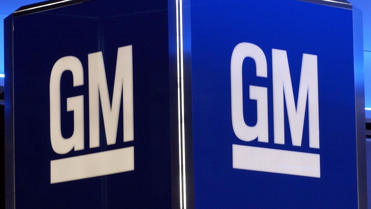 This 2005 file photo shows the corporate logo for General Motors Corp.