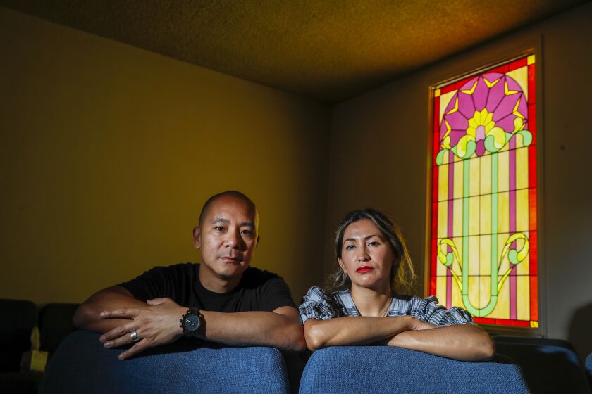 Bellflower, CA, Thursday, June 9, 2022 - Bethany Baptist Church Pastor P.J. Tibayan and his wife Frances at the church. (Robert Gauthier/Los Angeles Times)