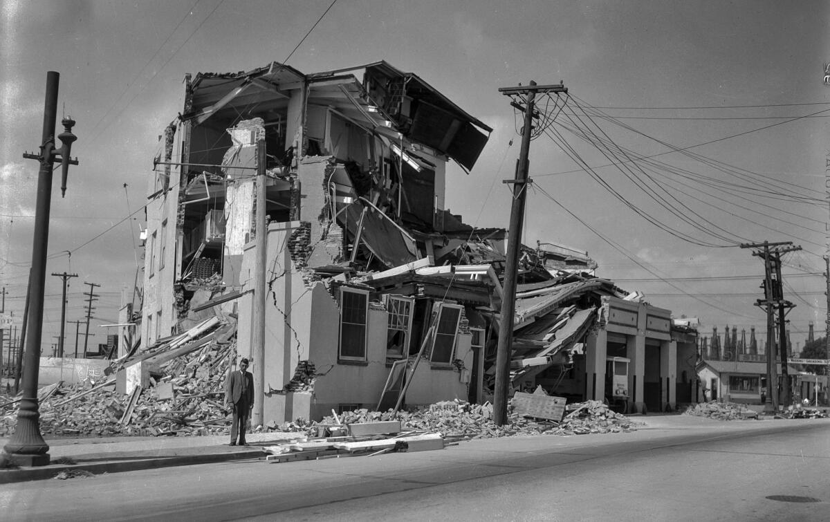 Building destroyed by the March 10, 1933, Long Beach earthquake.