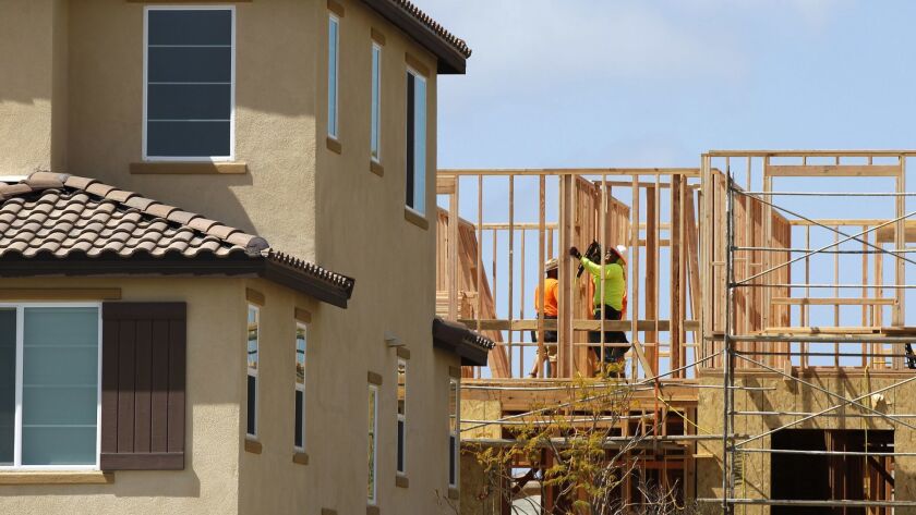 Sales hit their lowest level in years in June. Pictured: Construction in Otay Ranch.