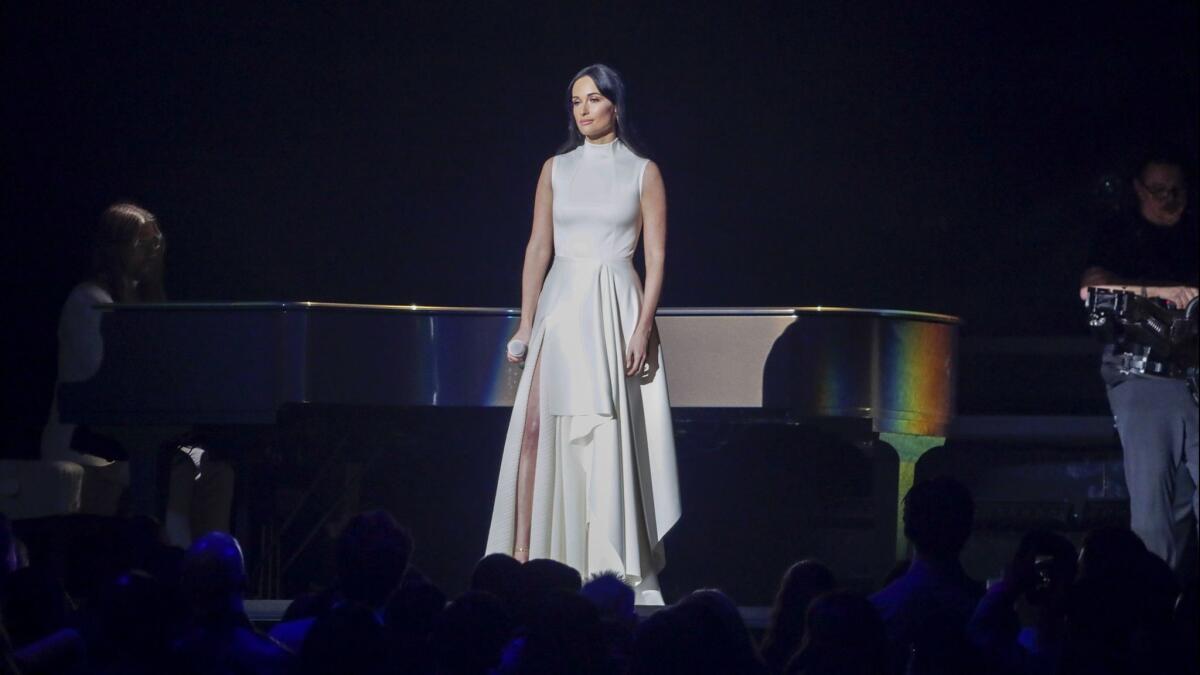 Kacey Musgraves performs at the 61st Grammy Awards.