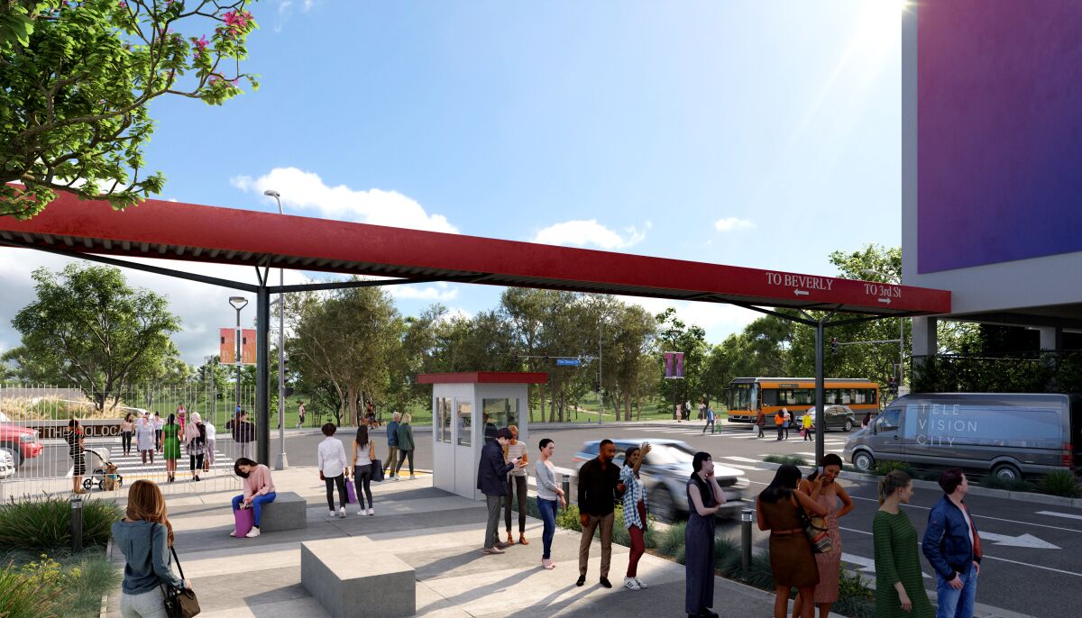 A rendering of proposed improvements to Television City.