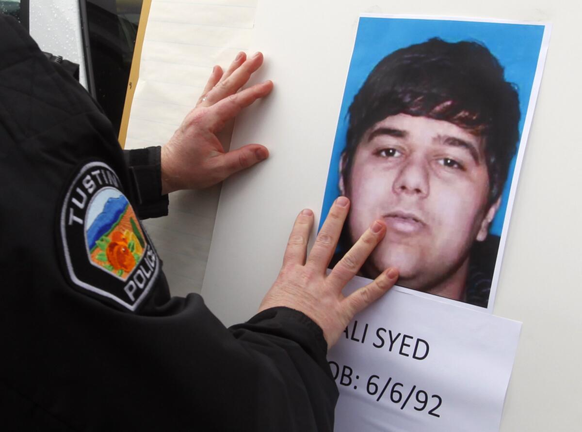 Police post a picture of freeway shooting suspect Ali Syed, whose mother is now on trial for hit-and-run driving.