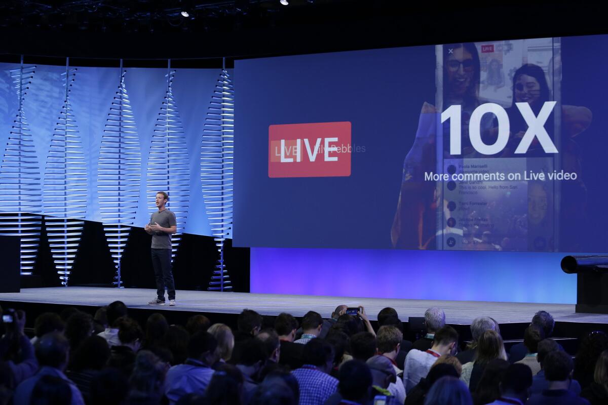 Facebook CEO Mark Zuckerberg speaks during the keynote address at the F8 Facebook Developer Conference on April 12 in San Francisco.