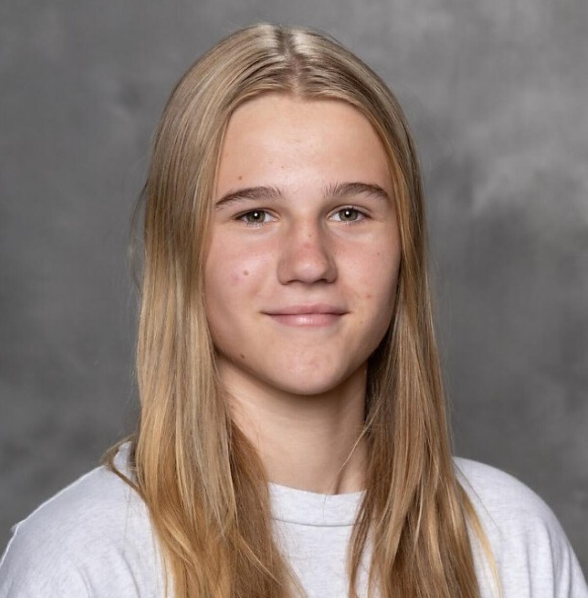 Freshman basketball player Lucia Khamenia of Harvard-Westlake poses for a photo.