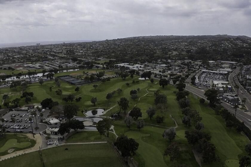 San Diego , California - March 14: Mission Bay Golf Course and Practice Center on Thursday, March 14, 2024 in San Diego , California. Amendments to the Mission Bay Park Master Plan are being proposed to revitalize the De Anza Cove. (Ana Ramirez / The San Diego Union-Tribune)