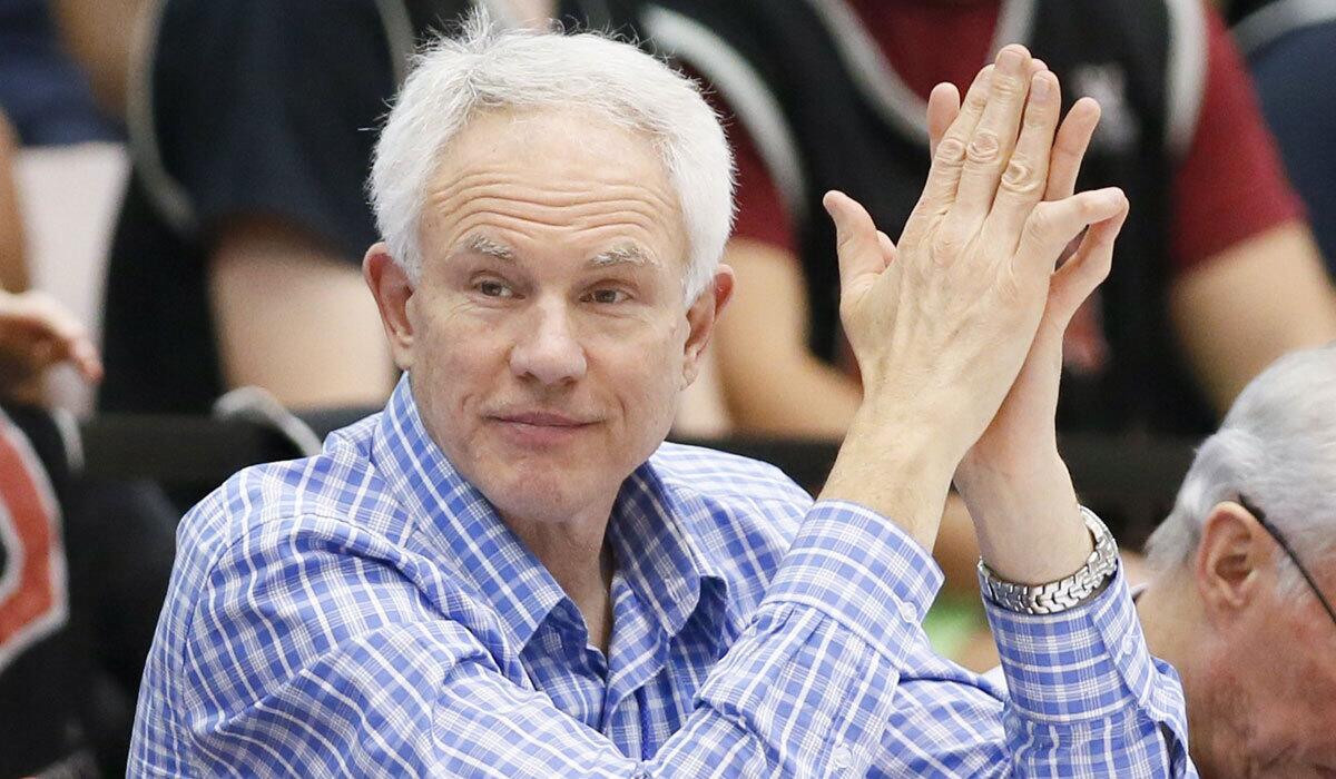 Before Tuesday's lottery, Lakers General Manager Mitch Kupchak, shown in January 2015, downplayed the urgency of the team keeping its first-round draft pick.