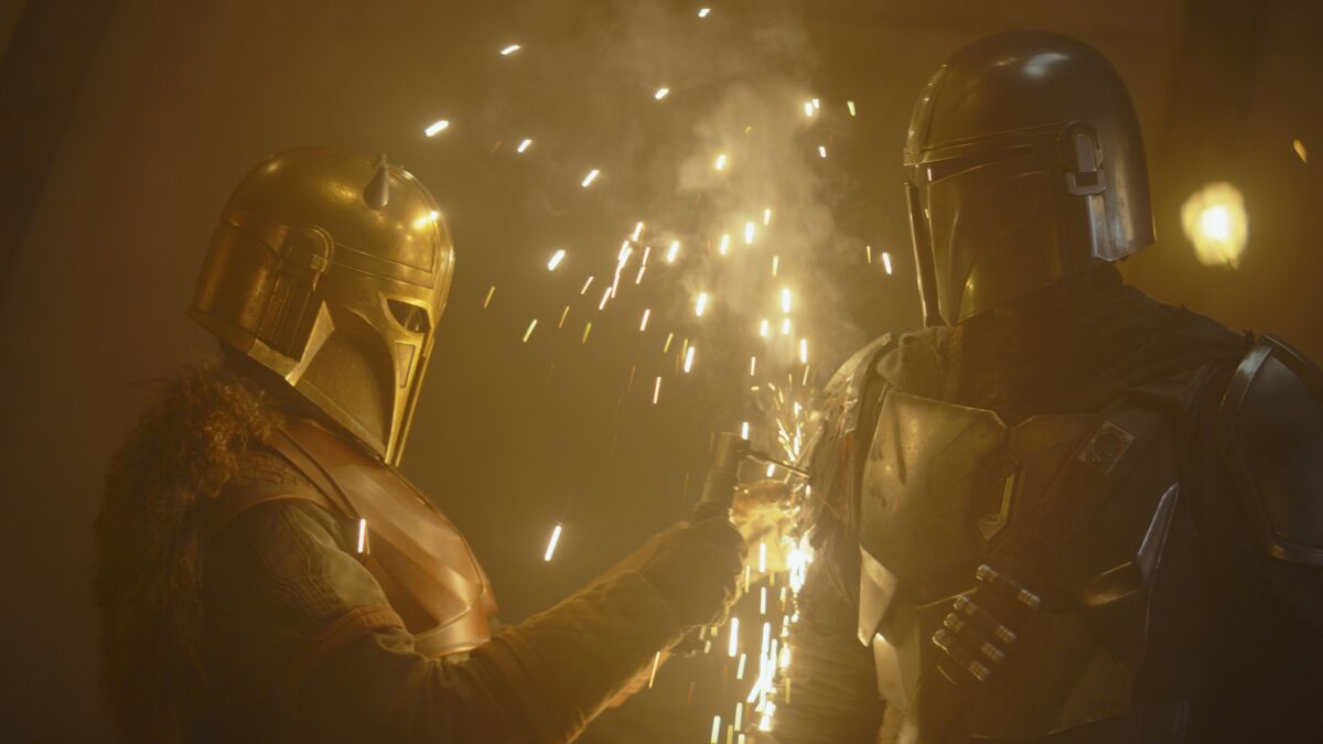Two warriors in armor