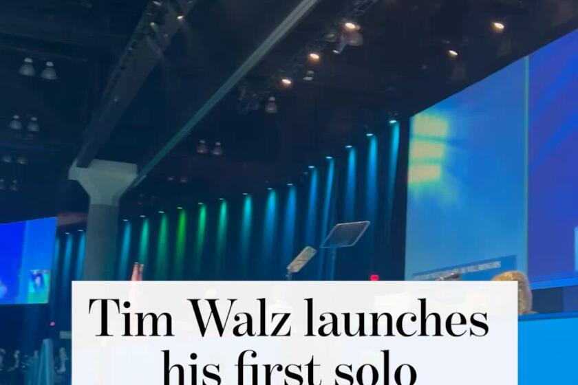 Tim Walz launches his first solo campaign stop in Los Angeles