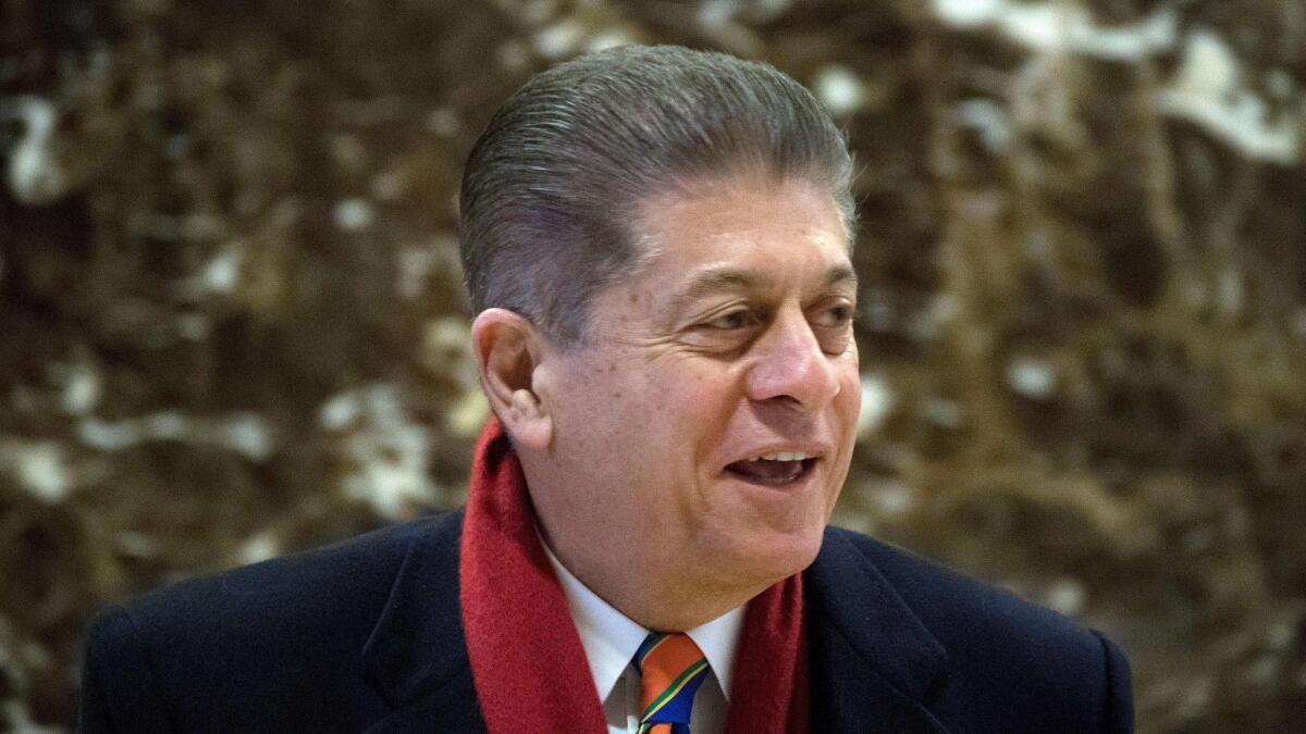 Fox News analayst Andrew Napolitano at Trump Tower in New York on Dec. 15, 2016.