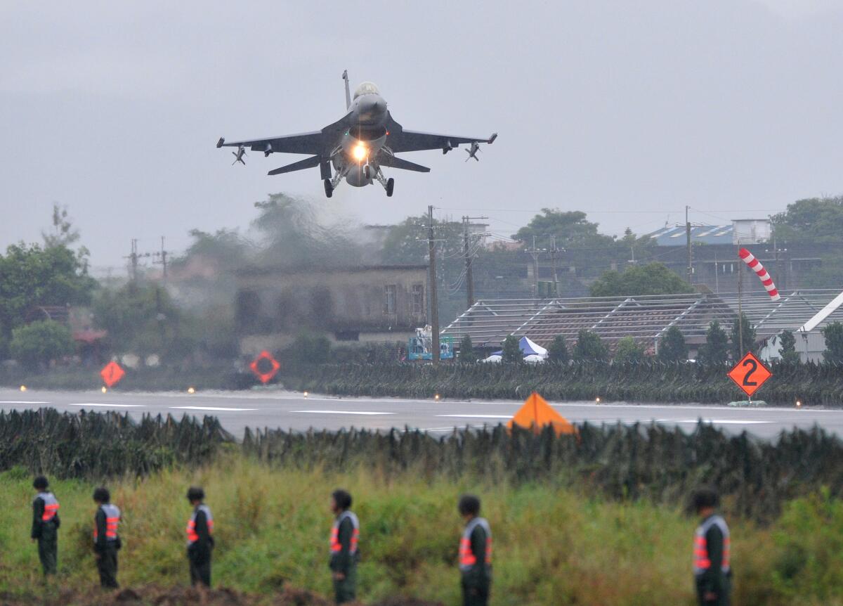 F-16 fighter drill in Taiwan
