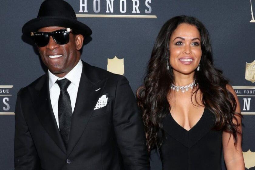 MINNEAPOLIS, MN - FEBRUARY 03: Former NFL Player Deion Sanders and Tracey Edmonds attends the NFL Honors at University of Minnesota on February 3, 2018 in Minneapolis, Minnesota. (Photo by Christopher Polk/Getty Images) ** OUTS - ELSENT, FPG, CM - OUTS * NM, PH, VA if sourced by CT, LA or MoD **