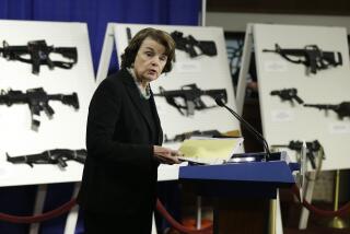 Sen. Dianne Feinstein, D-Calif. speaks during a news conference on Capitol Hill in Washington, Thursday, Jan. 24, 2013, to introduce legislation on assault weapons and high-capacity ammunition feeding devices. Congressional Democrats are reintroducing legislation to ban assault weapons but the measure faces long odds even after last month's mass school shooting in Newtown, Conn. The measure being unveiled Thursday is authored by Democratic Sen. Dianne Feinstein of California, who wrote the original assault weapons ban. That law expired in 2004 when Congress refused to renew it under pressure from the National Rifle Association. (AP Photo/Manuel Balce Ceneta)